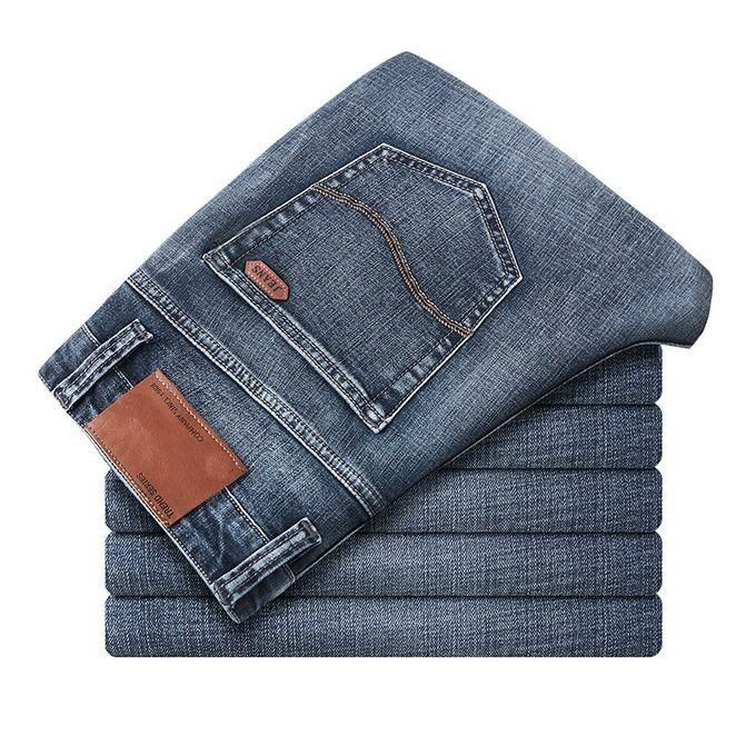 2024 Rasanasa Brand Top Classic Style Men Spring Summer Jeans Business Casual Light Blue Stretch Cotton Denim Male Trousers