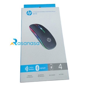 HP W10 RGB Wireless Mouse – Dual Mode | Rechargeable Bluetooth & 2.4GHz | High-Precision DPI | Ergonomic Design for Gaming & Office