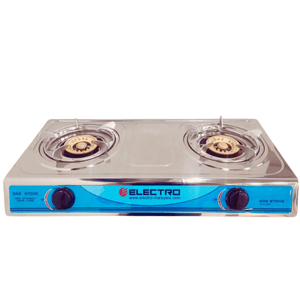 ELECTRO Double Burner Glass Top Gas Stove