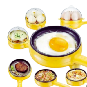Multi Function 2 in 1 Electric Egg Boiler Steamer Omelette Frying Pan Non-Stick