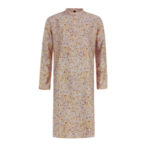 Printed Silk Panjabi - Brown
