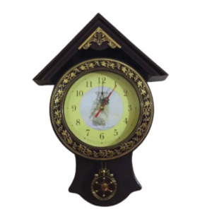 Classic Antique Fiber Made Pendulum Wall Clock