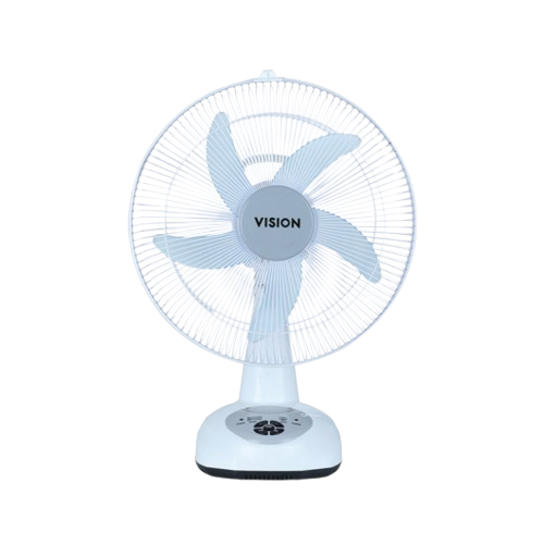 12" Vision Rechargeable Table Fan White With USB Charger