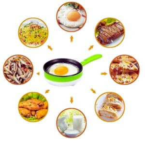 2 Layer Multiplan Non Stick Electric Frying Pan Mini Household Egg Omelette Pancakes Frying Pan Boiled Eggs Boiler Steamer