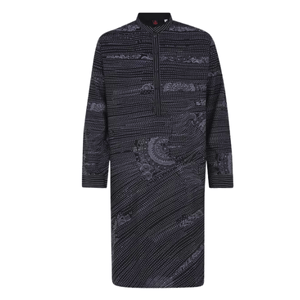 Black Printed Viscose Panjabi
