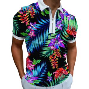 3D Polo Shirt Printed Lapel Short Sleeve Pullover Casual Men