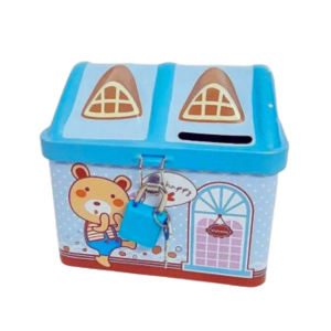Money Boxes Metal House Shape Bank Coin Safe Storage Box