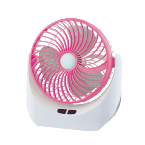 JY JY-1880 Rechargeable Mini Table Fan with LED Light - Pink