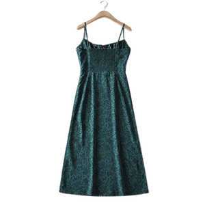 Omoone Women's Floral Low-Cut Square Neck Tie Bodycorn Dress