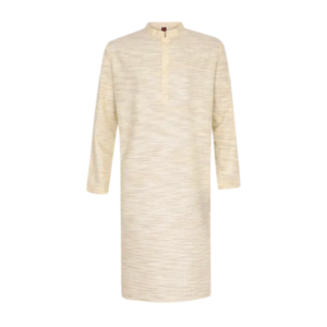 Yellow Textured Cotton Panjabi