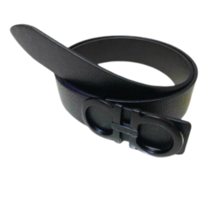 Black Leather Formal Belt For Men - B001