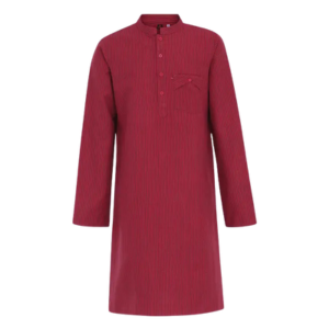 Red Striped Viscose-Cotton Panjabi