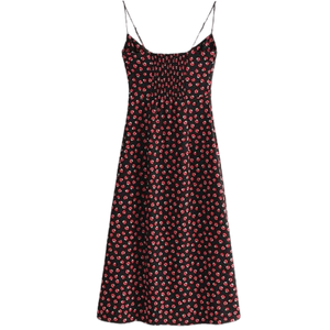 Omoone Women's Floral Low-Cut Square Neck Tie Bodycorn Dress